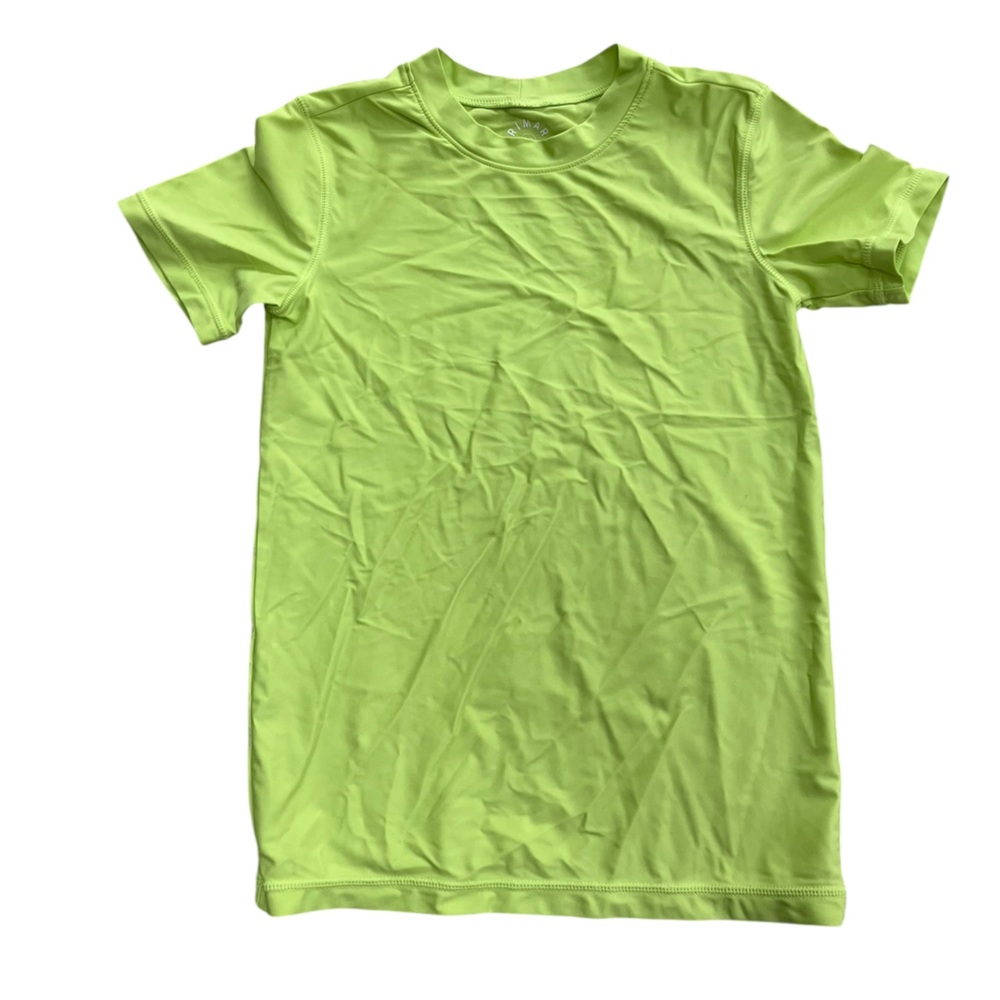Primary Neon Lime Short Sleeve Rash Guard, Size 8-9